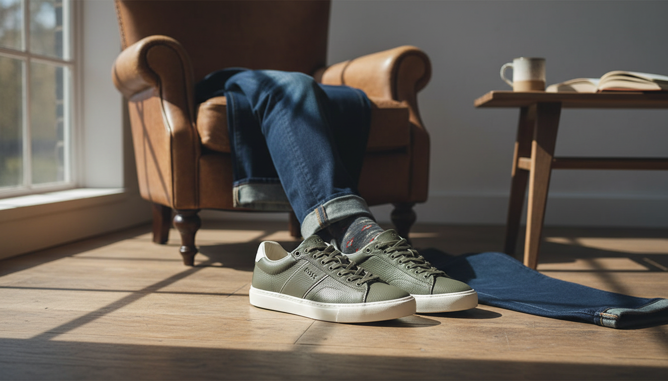 Boss Men’s Leather Sneakers: Rubber-Sole Everyday Style