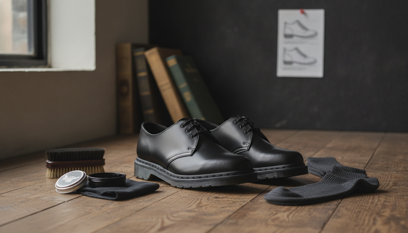 Dr. Martens Men’s Black Lace-Up Shoes: Fit, Care Guide