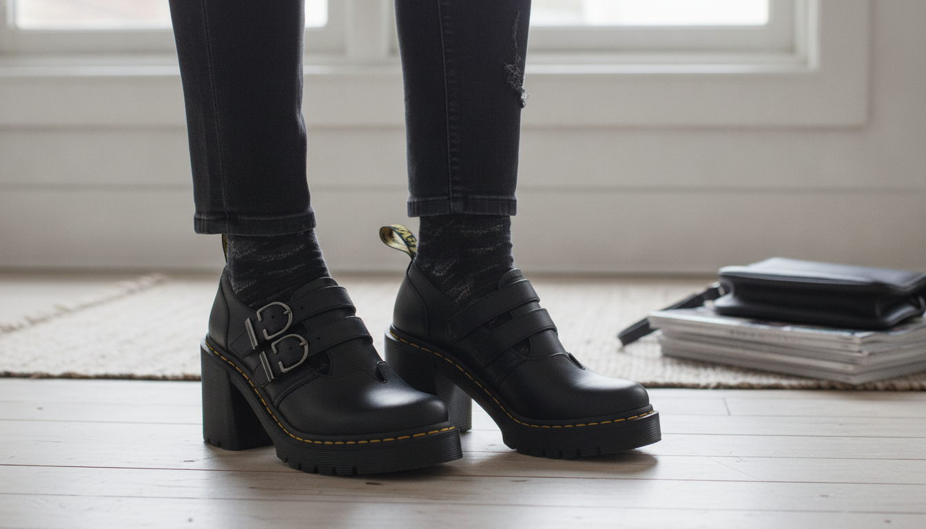 Dr. Martens Women’s Black Block-Heel Lace-Ups: Fit & Style